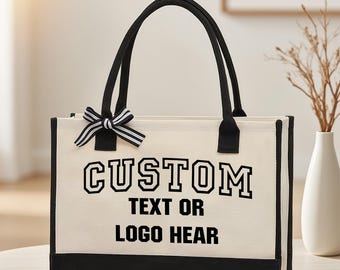 Custom Logo Canvas Tote Bag | Personalized Print