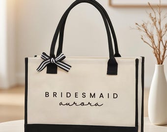 Custom Tote Bag, Bridesmaid Gift, Personalized Canvas Tote Bag, Beach Bag, Bachelorette Gifts, Gifts for Her, Graduation gift