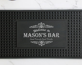 Custom Barware Wine Mat | Personalized Bar Runner Gifts, Silicone Barware Gift, Pub Accessories, Rubber Bar Mat, Home Bar Gift for man