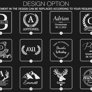 Engraved Steel Matte Black Cocktail Alcohol Shaker , Personalised Custom whiskey wine set , Martini Bartender Tools, Gift for father husband image 7