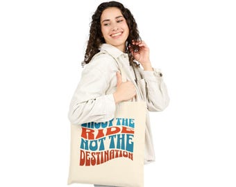 Enjoy The Ride Canvas Tote Bag: Eco-Friendly Travel & Beach Bag