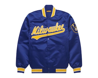Vintage Milwaukee Brewers MLB Baseball Fleece Lined Dugout Stadium