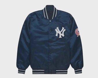 New York Yankees Vintage 90s Majestic Quilted Satin Bomber Jacket