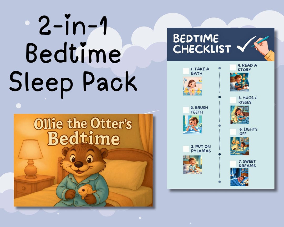 Storybook Weekly Routine Bedtime Routine Chart & Storybook Bundle: Printable Sleep Checklist for ...