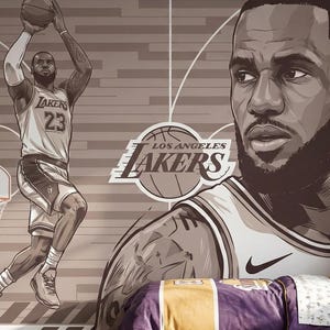 LeBron James Lakers Poster – Monochrome Basketball Wandbild für Fans