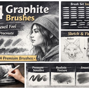 Procreate Graphite Pencil Brushes | Realistic Sketching, Shading Tools (Digital Download)