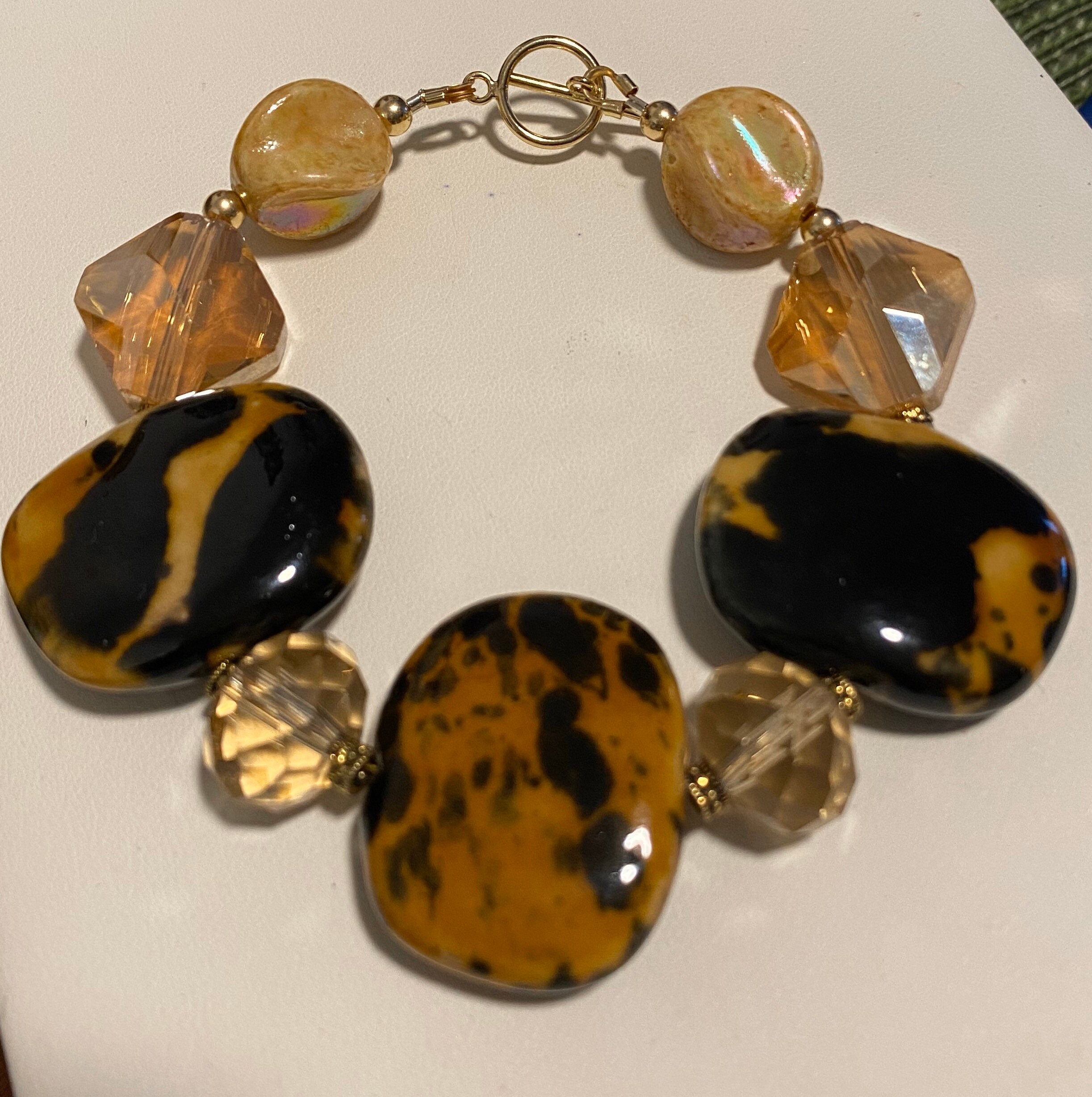 Handmade Beaded Bracelet Animal Print Etsy UK