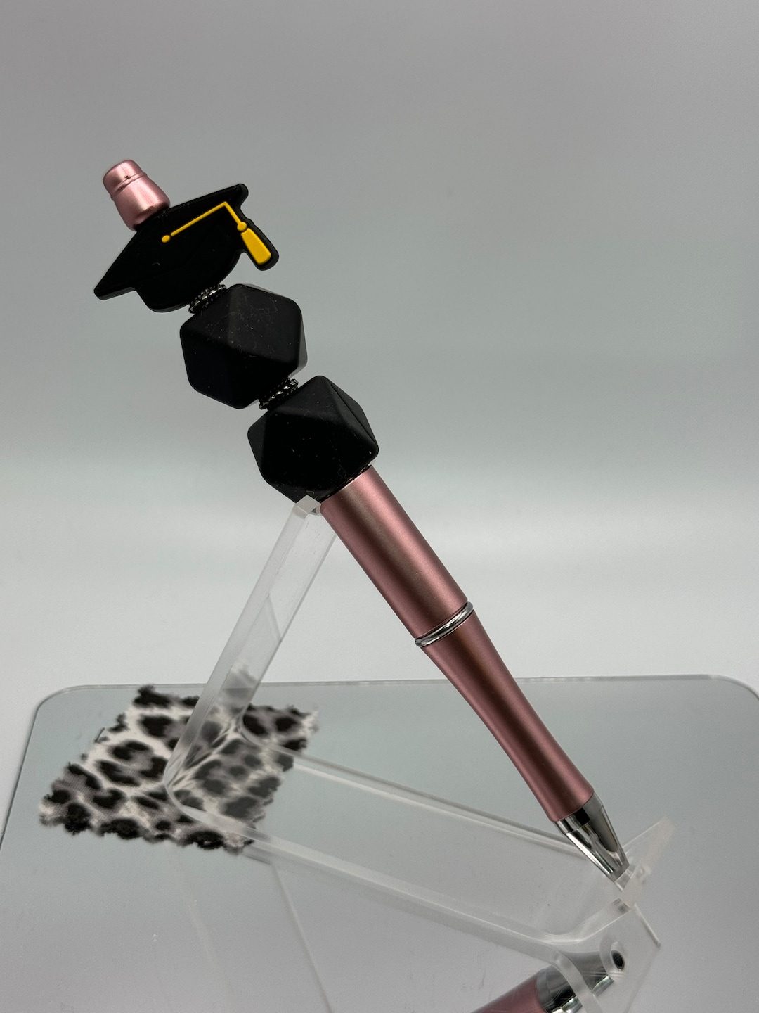 Beaded Handmade Pen - Pink Pen - Graduation Theme Writing Utensils ...
