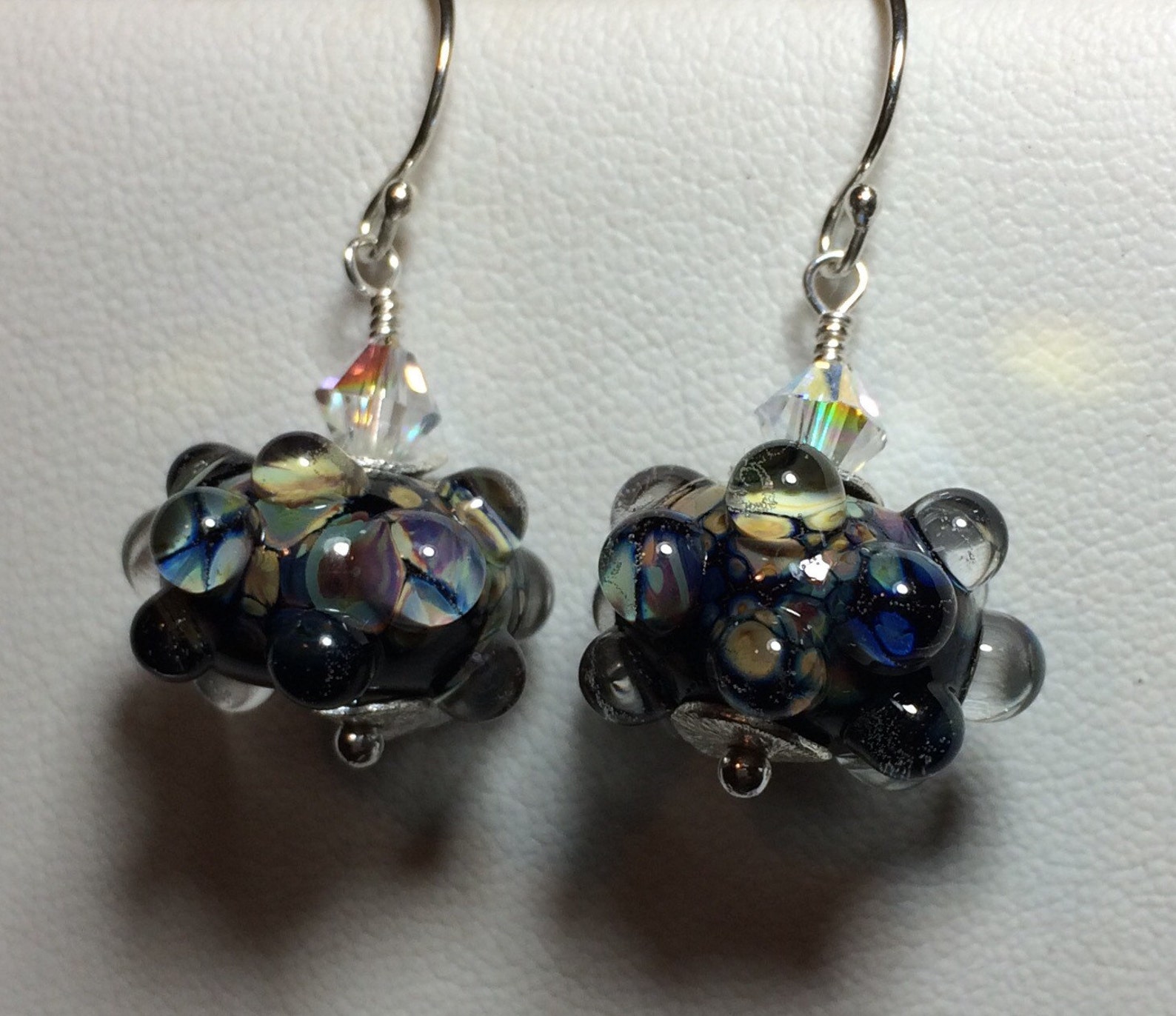 Handmade Lampwork Jewelry Glass Beaded Earrings Black Etsy