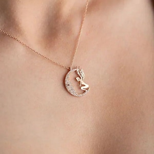 Sterling Silver Fairy Necklace: Dainty Cottagecore Pendant