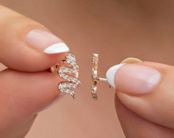 Pendientes de serpiente con circonitas diminutas, regalo de Año Nuevo, regalo para un ser querido, collar para mujer
