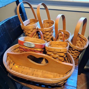 A unique collection of vintage 19th Century brand woven baskets