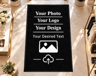 Personalized Custom Logo Rug, Business Entrance Mat, Photo Carpet, Floor Decor, Office Welcome Gift