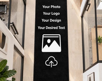 Custom Logo Runner Rug, Personalized Photo Carpet, Business Entrance Mat, Office Hallway Brand Decor