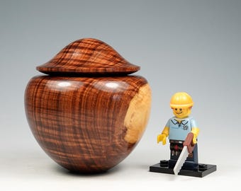 Australian fiddleback mulga wooden box, wood turning, gifts for dad, from the tree