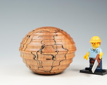 Spalted beech wooden box, wood turning, gifts for dad, from the tree