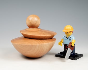 Multi axis cherry decorative wooden box, wood turning, fathers day gifts, fromthetree