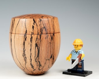 Spalted beech wooden box, wood turning, gifts for mum, from the tree