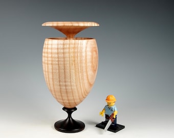 Rippled ash & ebony wooden box, wood turning, gifts for dad, from the tree