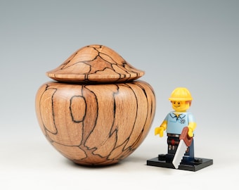 Spalted beech wooden box, wood turning, gifts for dad, from the tree
