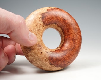 Two tone Amboyna burr wooden box, wood turning, gifts for dad, fromthetree