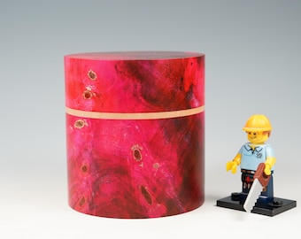 Dyed/stained buckeye burr & holly wooden box, wood turning, gifts for mum, fromthetree