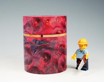 Dyed/stained buckeye burr & white mulberry burr wooden box, gifts for mum, fromthetree