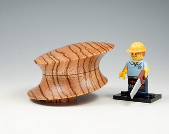 Multi axis zebrano decorative wooden box, wood turning, fathers day gifts, fromthetree