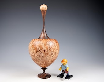 Masur birch & Turkish walnut wooden box, wood turning, gifts for dad, from the tree