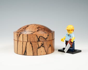 Spalted beech wooden box, wood turning, gifts for mum, from the tree