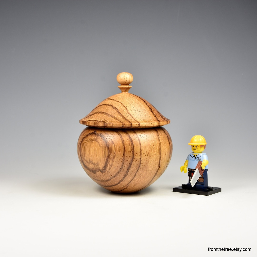 Zebrano Wooden Box, Wood Turning, Gifts for Dad, From the Tree Etsy