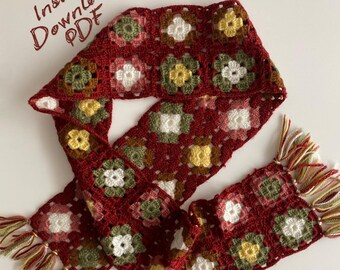 Sjaalpatroon gehaakte oma-vierkant: eenvoudige zelfstudie nekomslag (pdf direct downloaden)