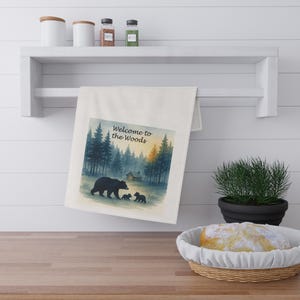 Welcome to the Woods Tea Towels, Cabin Kitchen Decor, Nature Lover Gift, Eco-Friendly Home Essentials, Hostess Gift