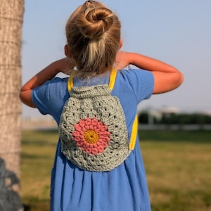 Kid's Granny Square Drawstring Backpack | PDF Crochet Pattern