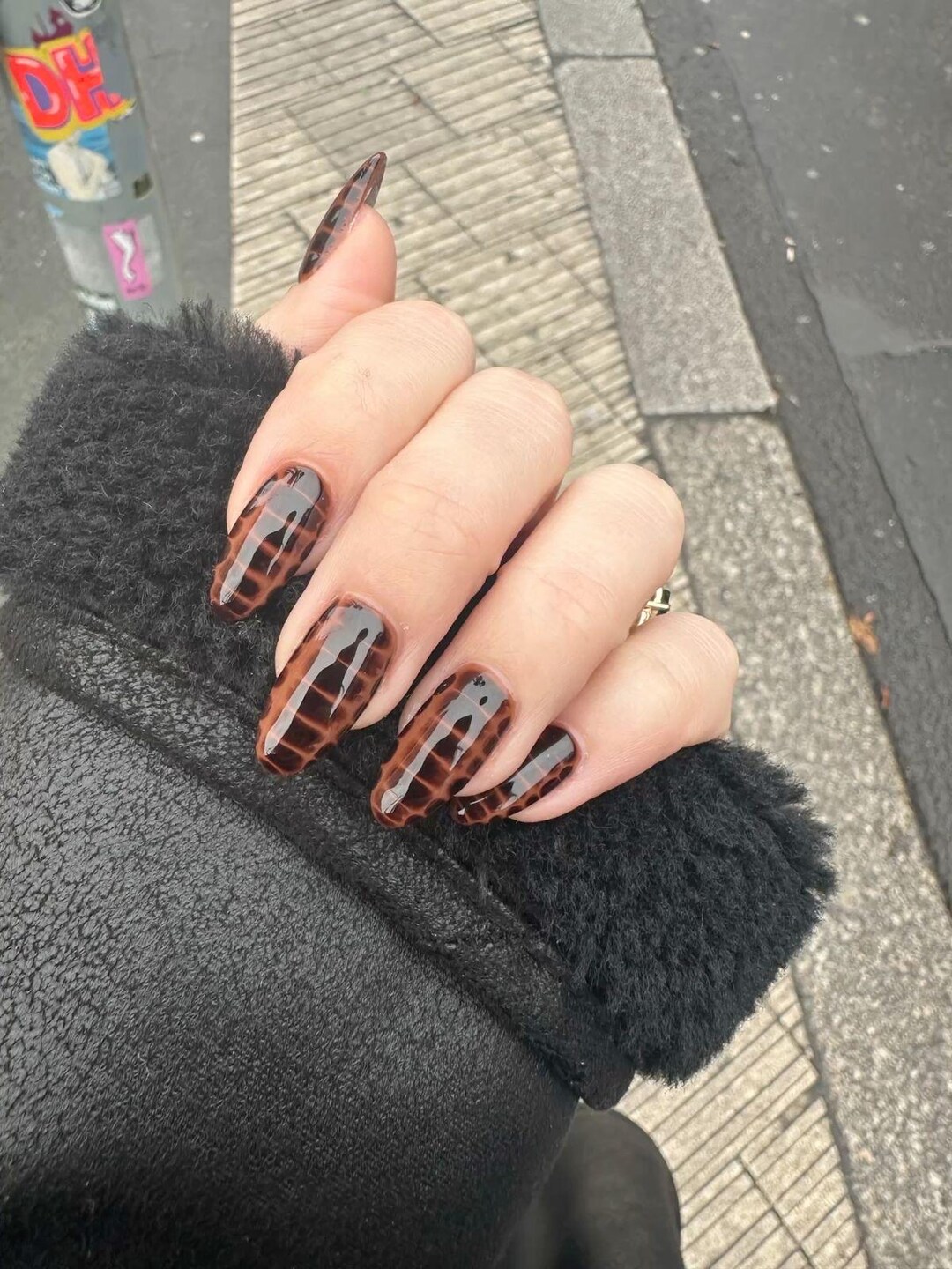 Sable Boa Handmade Press on Nails With Brown and Caramel Shades ...