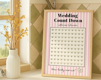 Benutzerdefinierte Hochzeit Countdown Zeichen, beste Freundin verlobt druckbare Geschenk, Hochzeitskalender, personalisierte Geschenk für Paare, digitaler Download