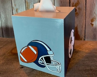 Sports tissue box cover, Boys Nursery tissue box, Sports room, hand painted nursery decor, Sports nursery, Boys room decor, Basketball