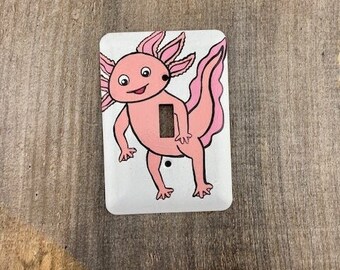 Plaque d'interrupteur Axolotl, couvercle d'interrupteur Axolotl, Axolotl, couvercle d'interrupteur en métal, décoration axolotl, plaques d'interrupteur pour enfants, chambre d'enfants