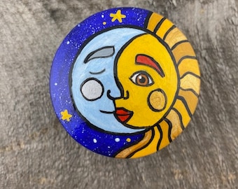 Perillas de tocador celestiales, perillas de guardería con sol/luna, tiradores de gabinete para habitación de niñas, perillas para bebés, perillas de sol/luna, decoración con temática celestial,