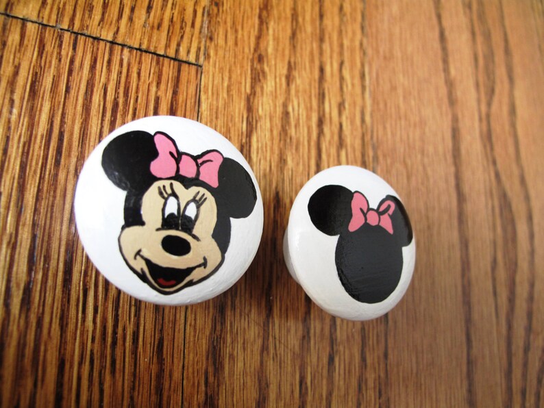 Customized Minnie Mouse Dresser Knobs Nursery Decor Girls Etsy