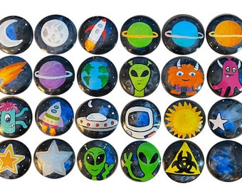 Outer Space dresser knobs, glow in the dark, Space dresser knobs, Sci-fi dresser knobs, Boys room decor, Space decor Space