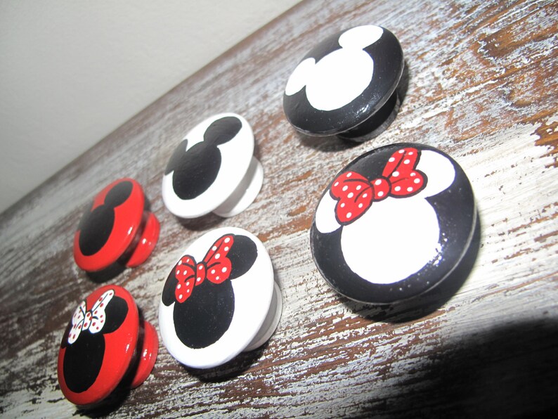 Customized Mickey & Minnie Mouse Dresser Knobs Nursery Knobs Etsy