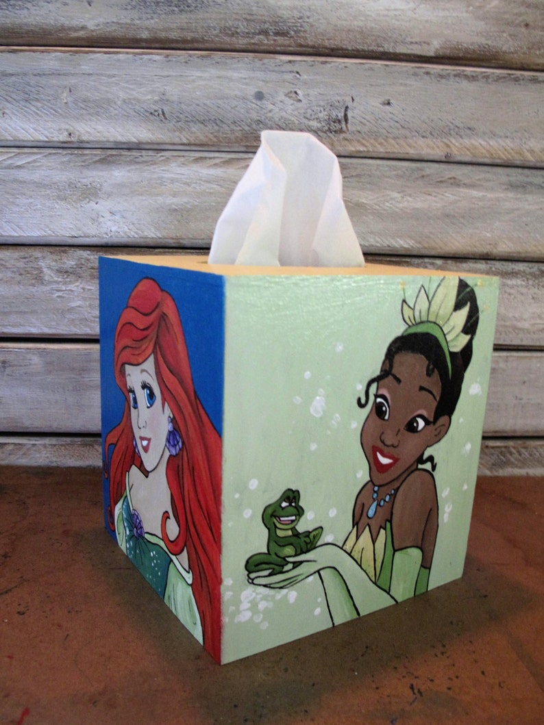 Hand Painted Disney Princess Tissue Box Cover Etsy