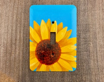 Sunflower Switch Plate, Baby nursery light switch cover , sunflower theme decor, girls room decor, sunflower fan, sunflower gift,