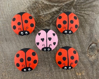 Ladybug dresser knobs. children's knobs, girls dresser knobs, ladybug dresser pull. girls nursery, girls bedroom, ladybug theme decor,