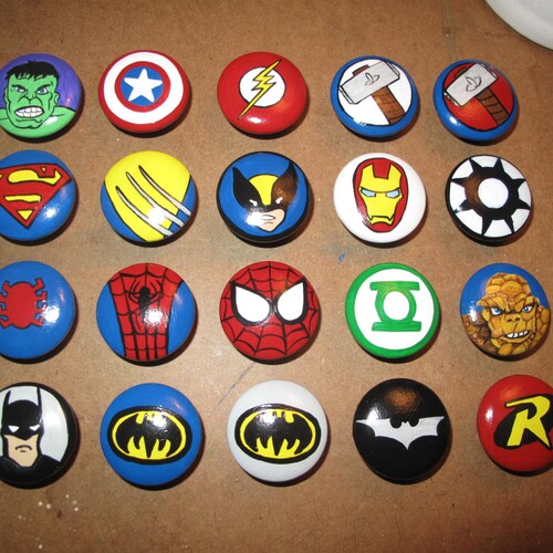 Customized Superhero Dresser Knobs Nursery Knobs Kids Room Etsy