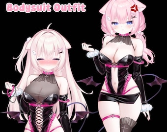 Cute Latex Succubus Bodysuit Asset | Fully Rigged LIVE 2D VTube Model