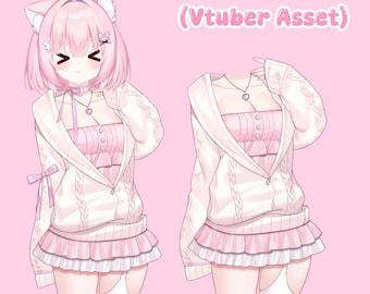 Söt rosa outfit | Vtuber klädtillgång