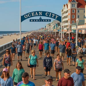 Ocean City Maryland Boardwalk Canvas Print: Coastal Beach House Wall Art