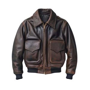 Men’s A-2 Aviator Leather Bomber Jacket | Genuine Cowhide Aviator Flight Jacket | Air Force Pilot Coat | Classic Military Flying Outerwear